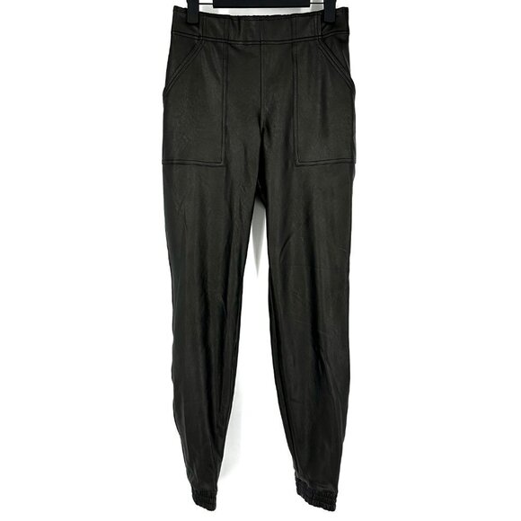 Spanx Leather-Like High Rise Jogger Pants Black Small - Picture 3 of 12